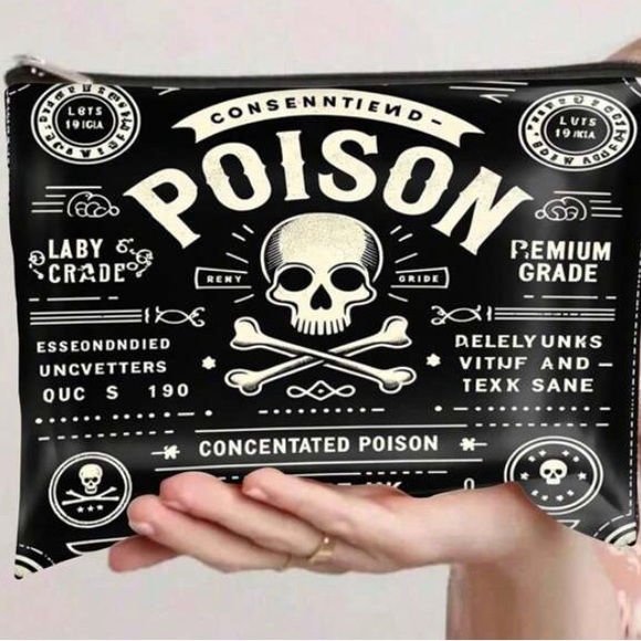 Handbags - “POISON” Graphic Cosmetic Bag